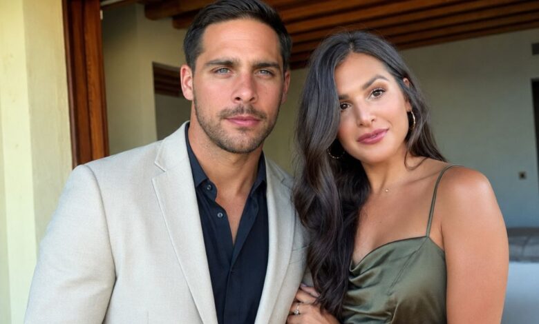 Editorial portrait-style image of a well-dressed couple used for a Valerie Guiliani and T.J. McConnell wife biography article