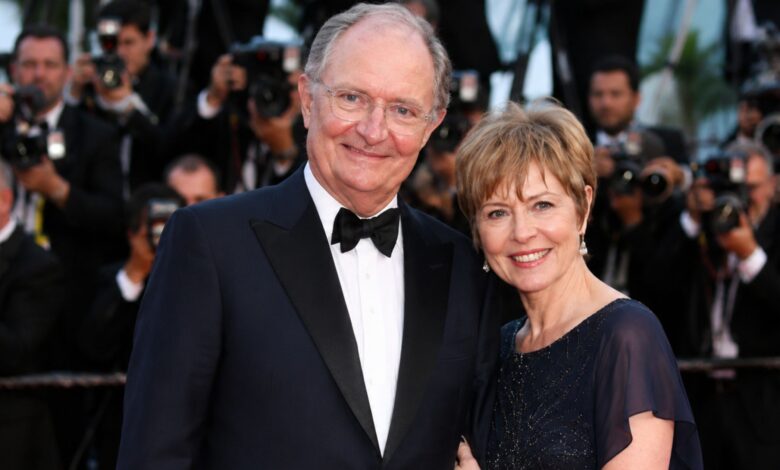 Anastasia Lewis and Jim Broadbent posing together at a red carpet film premiere