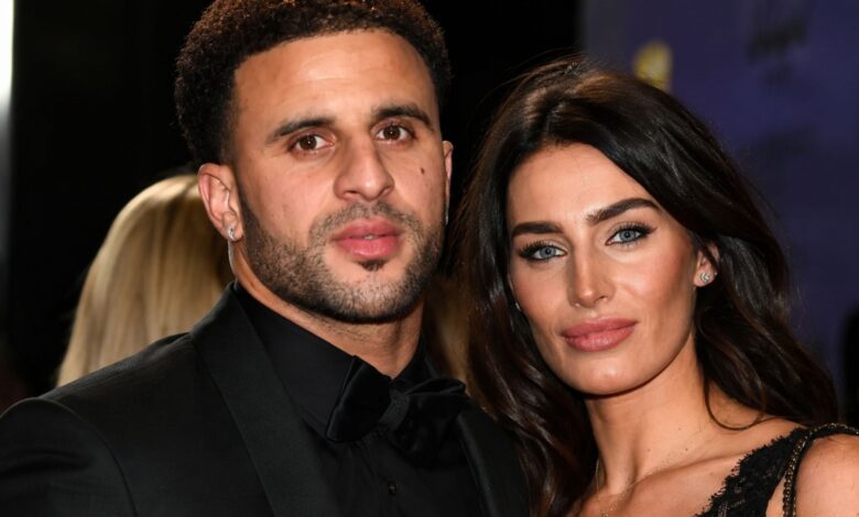 Annie Kilner and Kyle Walker posing together at a formal event