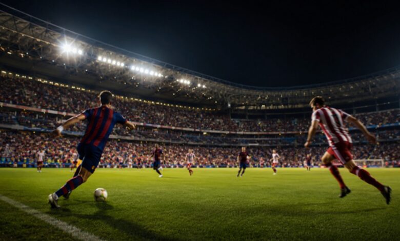 Barcelona vs Athletic Club players in action at Camp Nou during La Liga 2026-27 Matchday 1