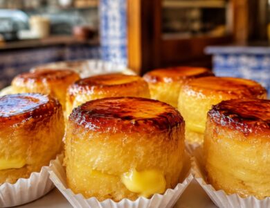 Authentic piononos de Santa Fe with caramelized tops in a Granada bakery