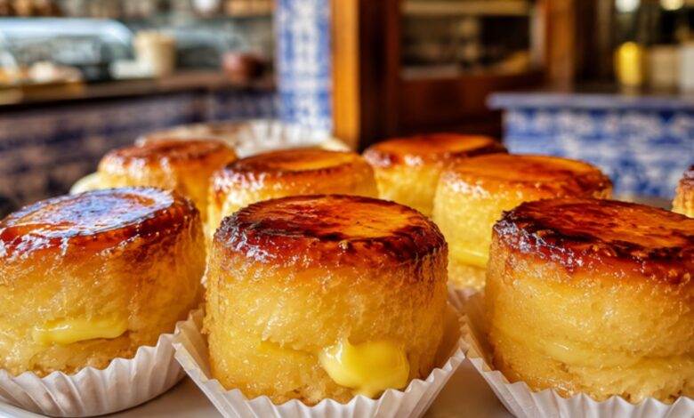 Authentic piononos de Santa Fe with caramelized tops in a Granada bakery