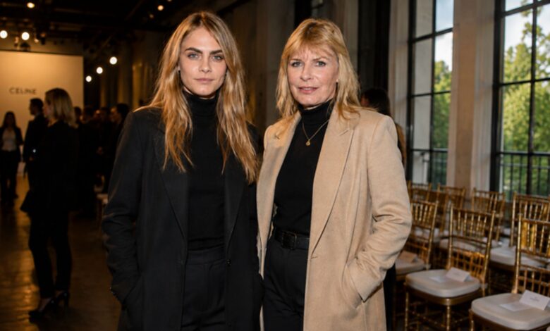 Cara Delevingne and her mother Pandora Delevingne at a Céline event