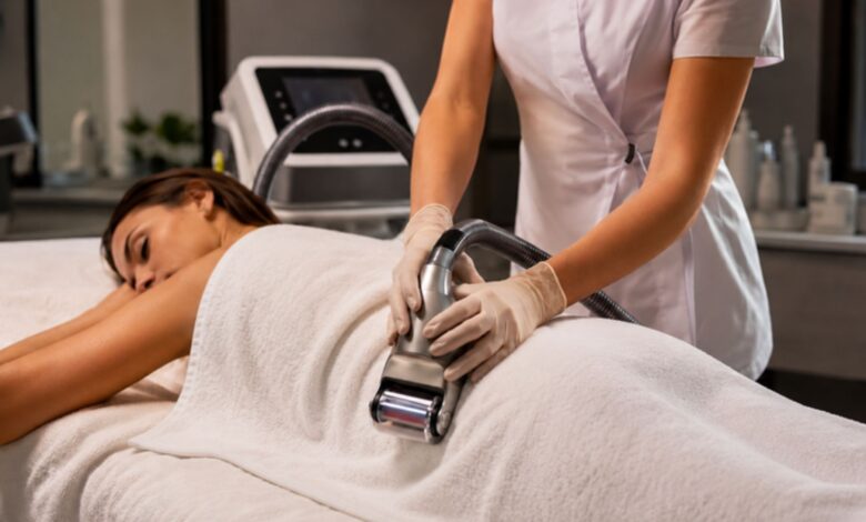 Cellulogia vacuum massage treatment for cellulite in a professional aesthetic clinic