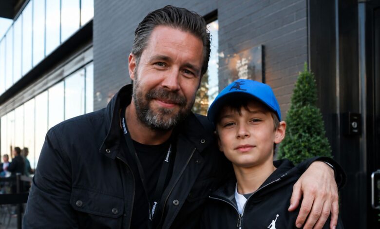 Joseph Considine with his father Paddy Considine in an outdoor setting
