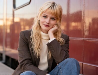 Esther Rose McGregor, actress and daughter of Ewan McGregor, in a cinematic outdoor portrait
