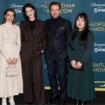 Jamyan McGregor poses with Ewan McGregor and family at an event for A Gentleman in Moscow